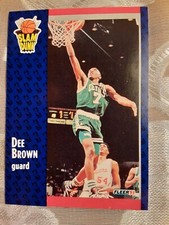 1991-92 Fleer Basketball SLAM DUNK Dee Brown Boston Celtics Card #228