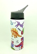 12-Piece Dinosaur Water Bottles - 18oz BPA-Free Plastic Kids Party Supplies