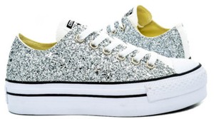 CONVERSE PLATFORM PERSONALIZZATA BIANCA CON GLITTER | eBay