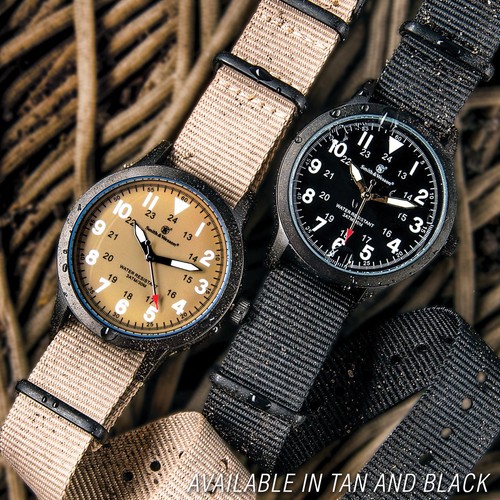 Smith & Wesson Black Canvas Tactical Military Case 30m Water Resistant Watch - Picture 4 of 4