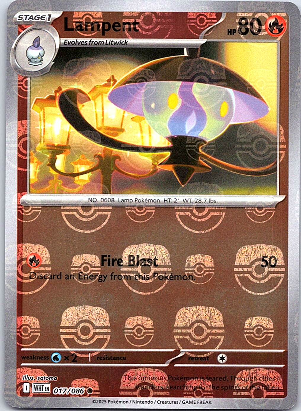 Lampent 017/086 Master Ball Reverse Holo - SV White Flare - NM