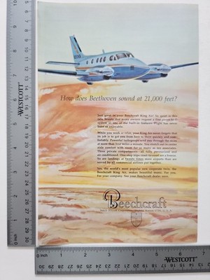 Beechcraft Airplane Aviation Print Advertisement Vintage Private Aircraft