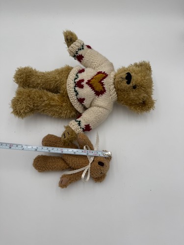 Peluche ours en peluche articulé 2 ours en peluche 1993 TY The Attic Treasures Heartley Bear - Photo 3/8