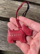 Radley Leather Handbag Hanging Fob Charm Keyring 