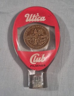 Vintage Utica Club Lucite Tap Handle w/Medallion Pilsner Beer RARE