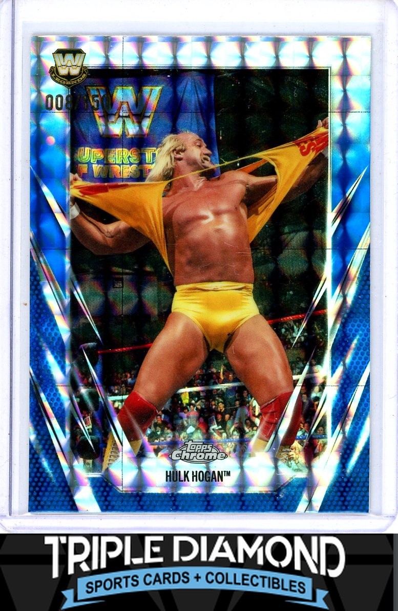 2026 Topps Chrome WWE #25 Hulk Hogan Blue Geometric Refr #008/150 i169