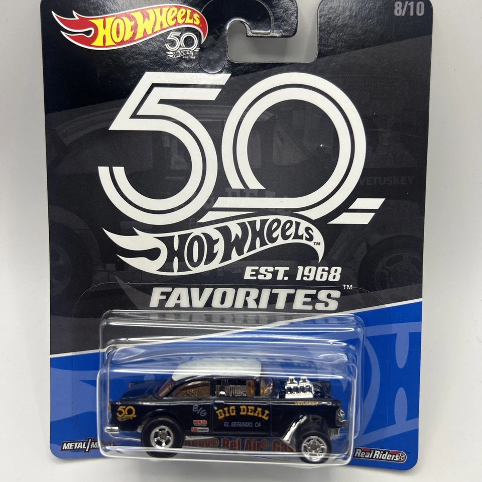 Coche negro Hot Wheels 50 aniversario '55 Chevy Bel Air Gasser "Gran oferta" 2018 Foto 2 de 4