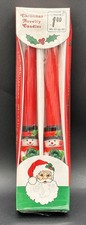 Vintage Christmas Snowman Taper Candle Sticks 10  NIB 1992 Excellent Graphics