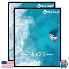 Black 16x20 Picture Frame Set of 2 Slide-In Wall Hanging