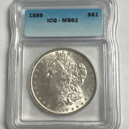 Morgan Silver Dollar 1889 Philadelphia ICG MS62-Ready to ship