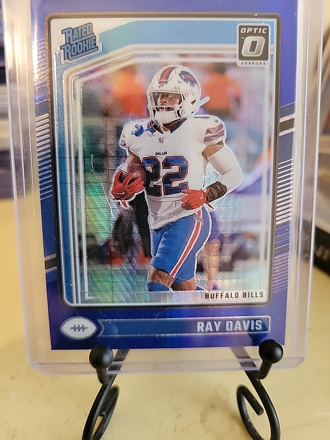 2024 Panini Donruss Optic - Rated Rookie Ray Davis #283 Blue Hyper Prizm (RC)