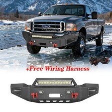 Front Bumper Guard Wlights D-rings For 1999-2004 Ford F250 F350 F450 Super Duty