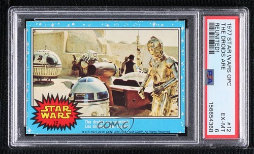 1977 OPC Star Wars #12 The droids are reunited! — PSA 6