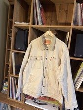 Giacca uomo Levi denim ottime condizioni oversize XL beige colletto in corda
