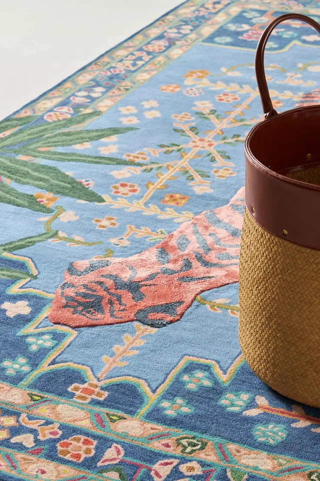 Бенгальский тигровый ковер | шерстяной небольшой ковер ручной работы | ковер для домашнего декора | ковры для гостиной - Изображение 3 из 3