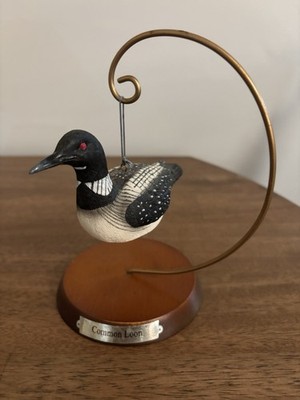 Common Loon Ornament On Wood And Metal Stand