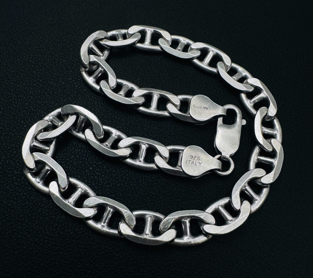 Estate 925 Sterling Silver Italy KA 1772 Men's Mariner Anchor Link