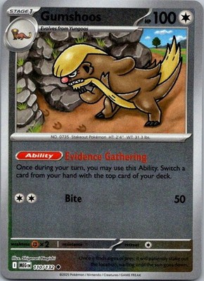 Gumshoos Reverse Holo  - Uncommon ME01: Mega Evolution 110/132 NM