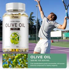 Olive Oil Softgels 1000mg - Cold Pressed, Extra Virgin, Cardiovascular Health