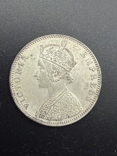 India Victoria Empress 1887 one Rupee silver coin
