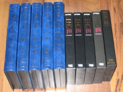 ''9 VHS-KASSETTEN - TDK&SCOTCH&BASF - 5x240&4x180'' In extra Buchhüllen