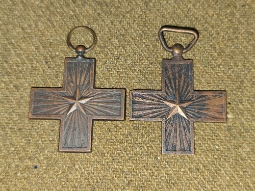 WWI and WWII Italian War Merit Crosses Set of 2