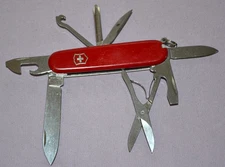 Victorinox Super Tinker Swiss Army 91mm Red Multi-Tool Pocket Knife - Great Cond
