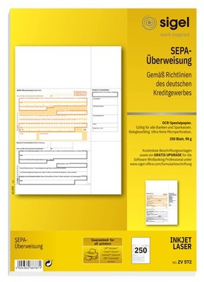 Sigel SEPA Transfer Form  a4 250