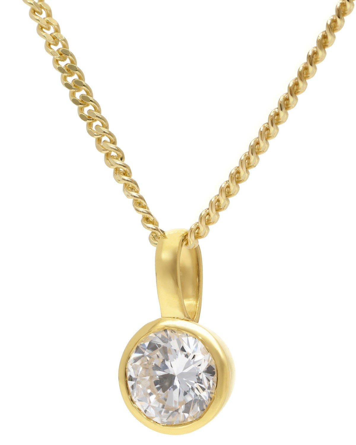 GLIZZ Schmuck Anhänger Gold 333 Lab Grown Diamant 0,50 ct + vergoldete Kette GL1