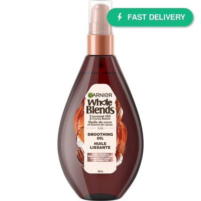 Garnier Whole Blends Smoothing Hair Oil Coconut Oil Cocoa Butter Frizz Free