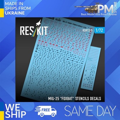 Reskit RSB72-0003 1/72 MiG-25 ''Foxbat'' Stencils Decals