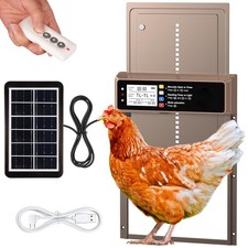 Automatic Chicken Coop Door Solar Powered, LCD Display Automatic Chicken Door...