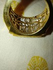 925 Sterling Silver Yellow Gold Plated Diamond Ring Size 8 heavy — photo 5