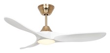 DC Fan with LED Remote Control Eco Regulator Genuine 122CM Brass White