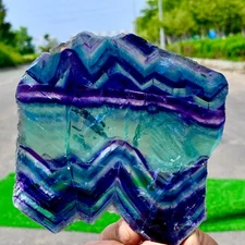 349G Natural colored fluorite quartz crystal slab spiritual energy repair