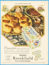 1929 Swift Brookfield Butter Eggs Cheese Biscuits Vintage 1920s Kitchen Ad