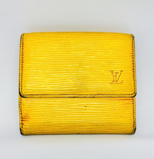 Louis Vuitton Epi Leather Bifold Wallet Yellow Exterior Purple Interior JAPAN
