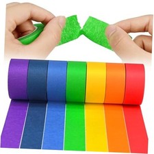 Color Masking Tape, 7 Roll x 1" x 298 Ft Colorful Craft Tape for Kids Arts 