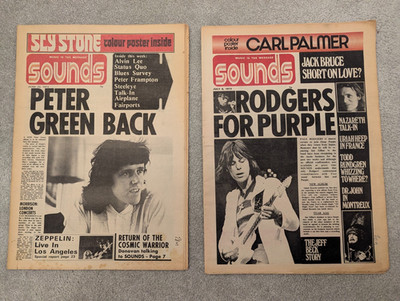 2 X 1973 SOUNDS mags Jeff Beck S  heavily featured + Donovan & Peter Green etc.