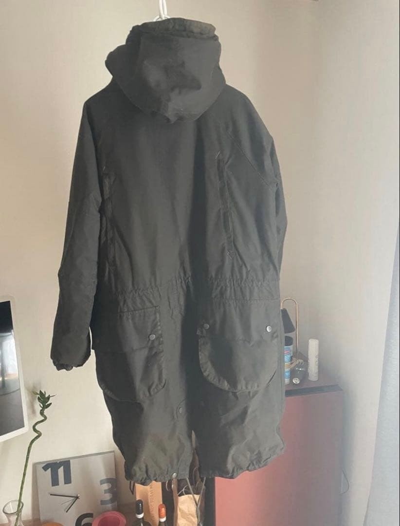 Engineered Garments x Barbour Highland Wax Parka Olive M Hooded F