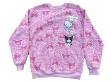 Hello Kitty Friends By Sanrio Womens L/S Pink Pullover Sweatshirt Sz:XXS 00
