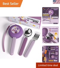 Kids Travel Utensils with Case, Food-Grade Stainless Steel BPA-Free Plastic...