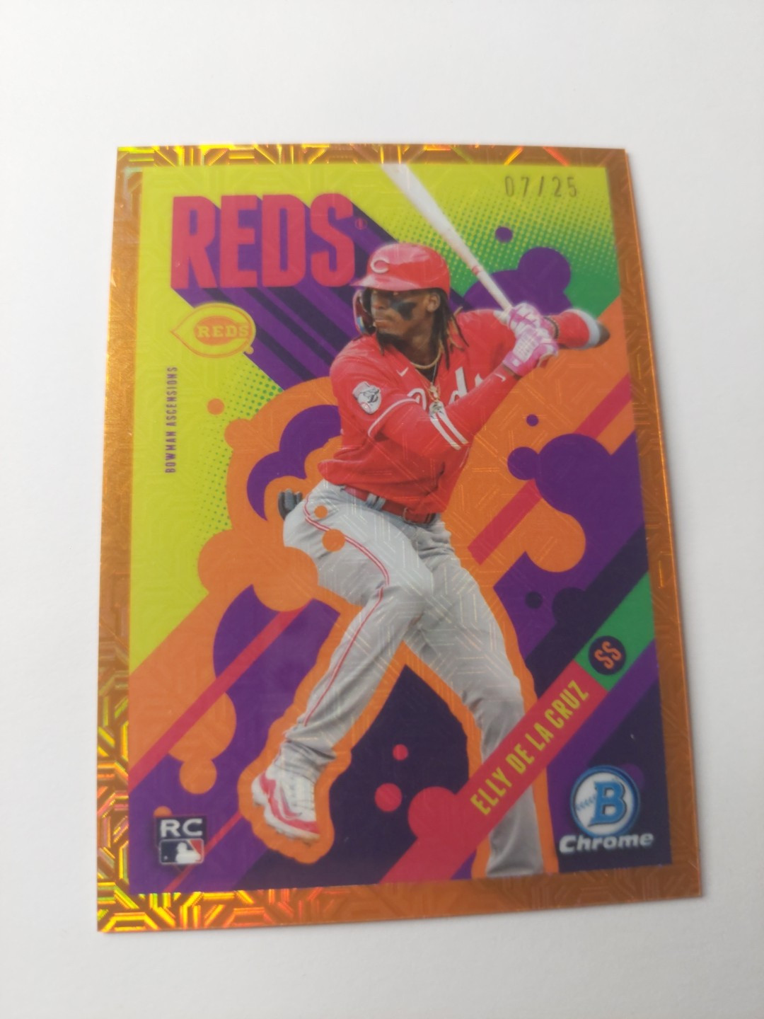 Elly De La Cruz RC 2024 Bowman Chrome Ascensions Orange Mojo Rookie /25