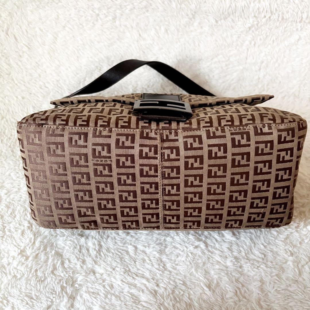 Fendi Mamma Baguette Women's Shoulder Bag Handbag Zucchino Canvas Leather Brown thumbnail 8