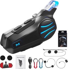 Motorcycle Bluetooth Headset, Helmet Communication System IP67 Waterproof, BT 5.