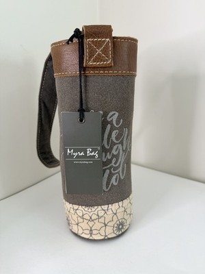 Myra Bag Canvas & Leather Wine Tote Bag  Wine A Little, Laugh A Lot  NWT