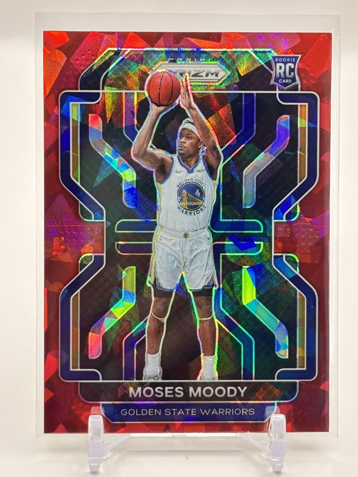 2021-22 Panini Prizm Moses Moody #308 Red Ice RC Warriors