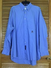 Tommy Hilfiger Mens Size 16.5 35 Blue Cotton Long Sleeve Dress Shirt CM-93