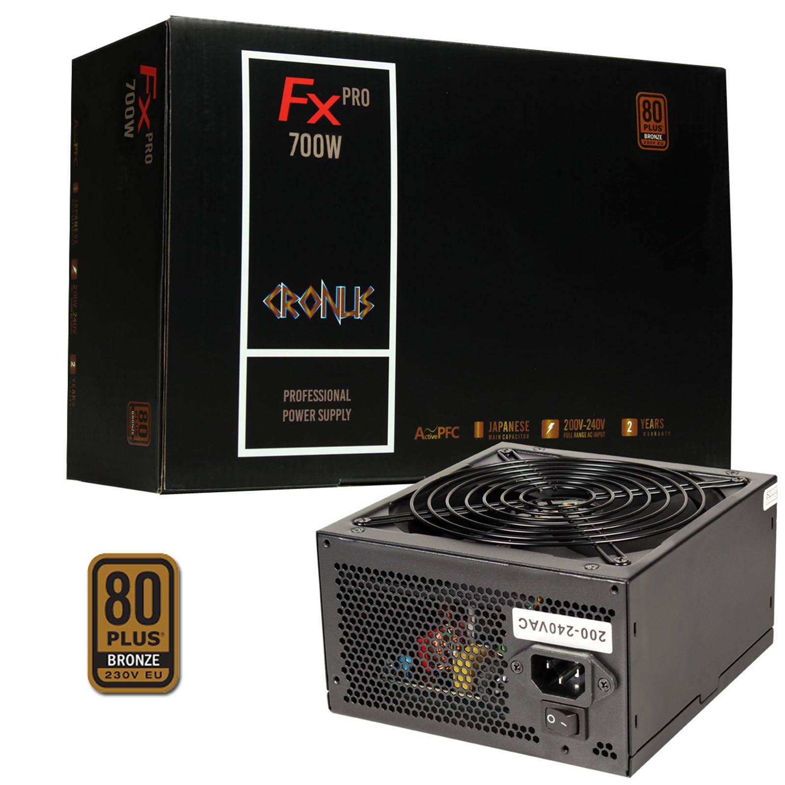 CRONUS 700W ATX PSU 80 PLUS Bronze Non-Modular Black Cables