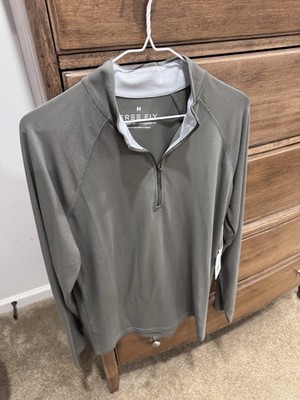 FREE FLY Bamboo Flex Quarter Zip Mens Medium Fatigue Gray UPF 50
